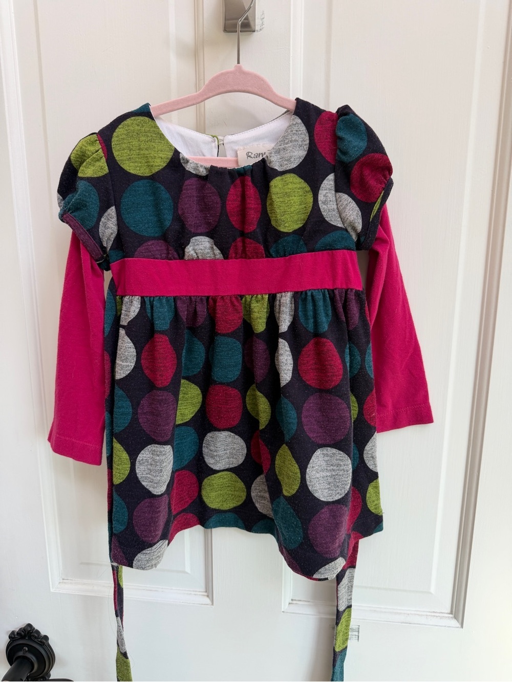 Rare, Too! Girls' 4 Multicolor Polka Dot Long-Sleeve Tunic Top Blouse Shirt